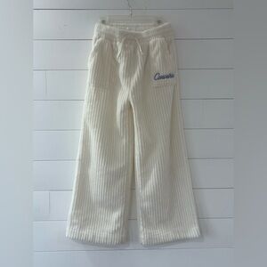 Converse Kids Sherpa Fleece Wide Leg Pants Cream Cozy Lounge Size Small 8-10